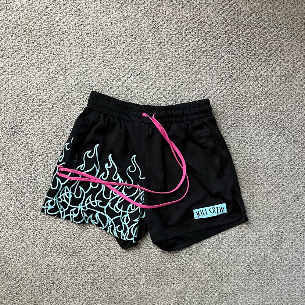 Kill Crew Muay Thai Flame Shorts (Mid Thigh Cut)